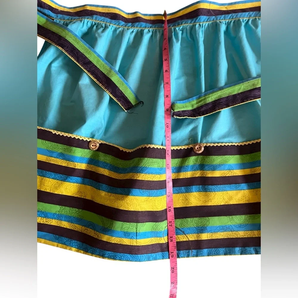 Vintage Handmade Colorful Striped Kitchen Apron